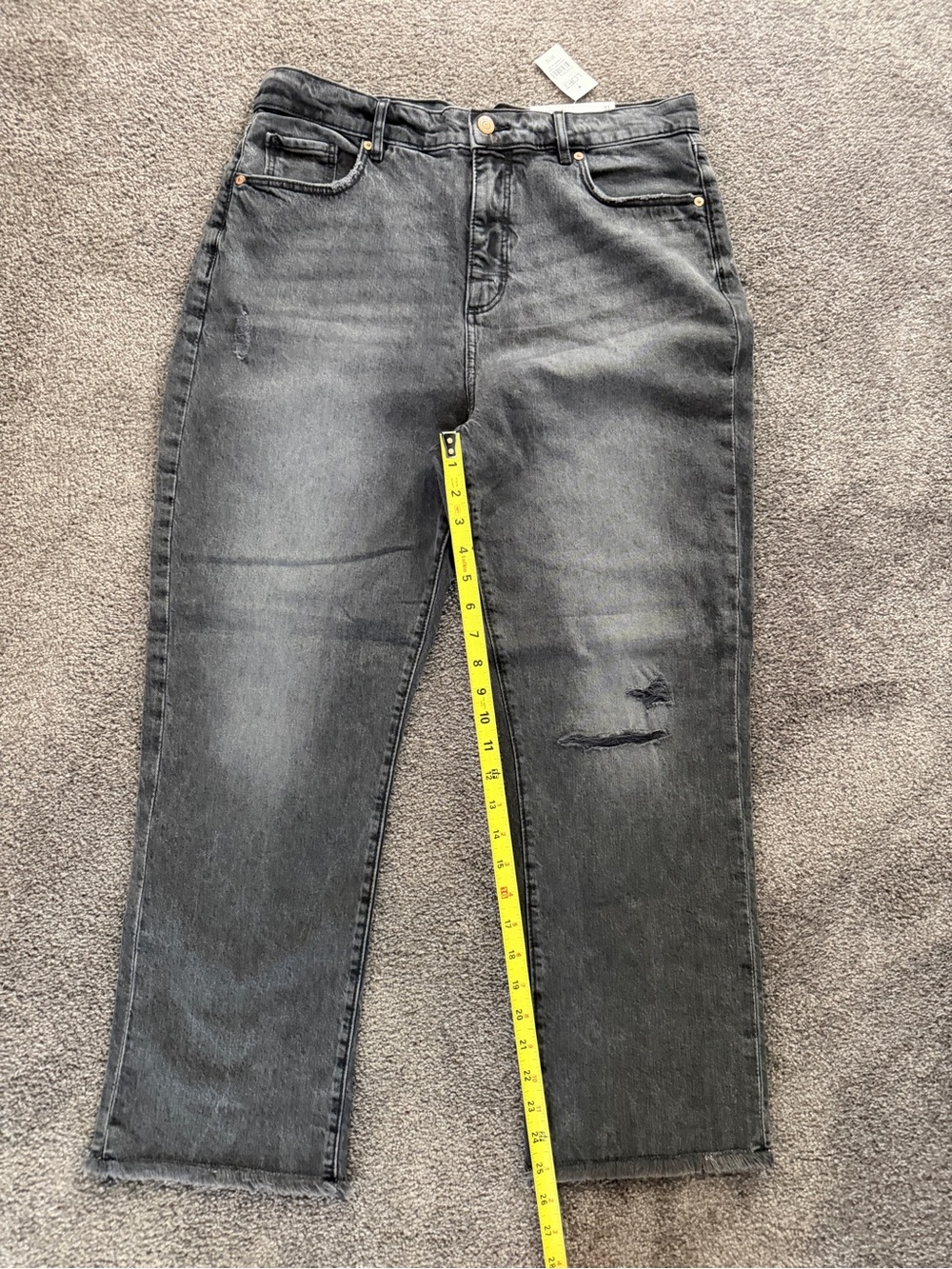 Loft NWT High-Rise straight Black Wash Jeans